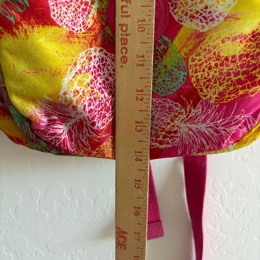 Kipling Small Backpack Pink Yellow Pineapple Trop… - image 2